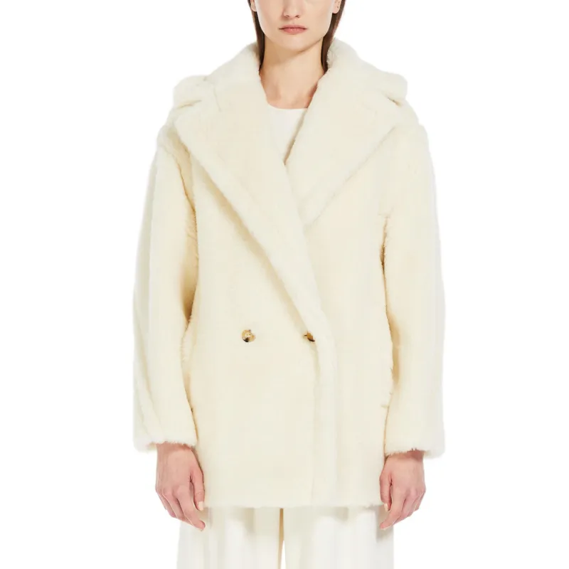 MaxMara Velvet feel Coat Women's White-1