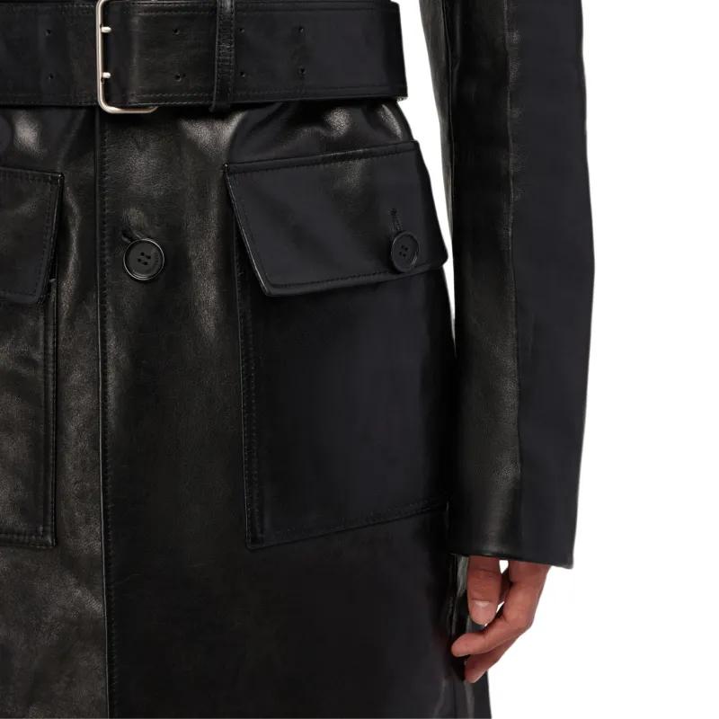 FERRAGAMO Leather Jacket Men's Black-5