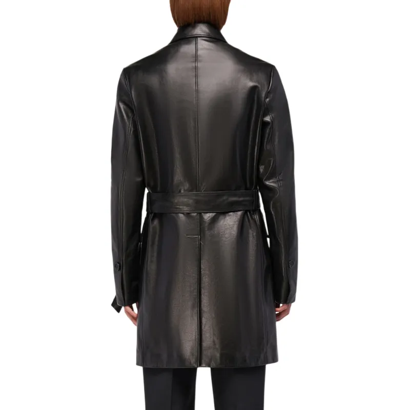 FERRAGAMO Leather Jacket Men's Black-2