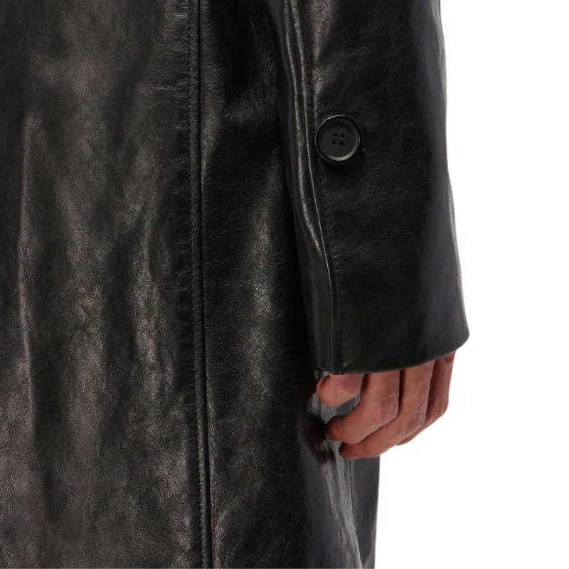 FERRAGAMO Leather Jacket Men's Black-6