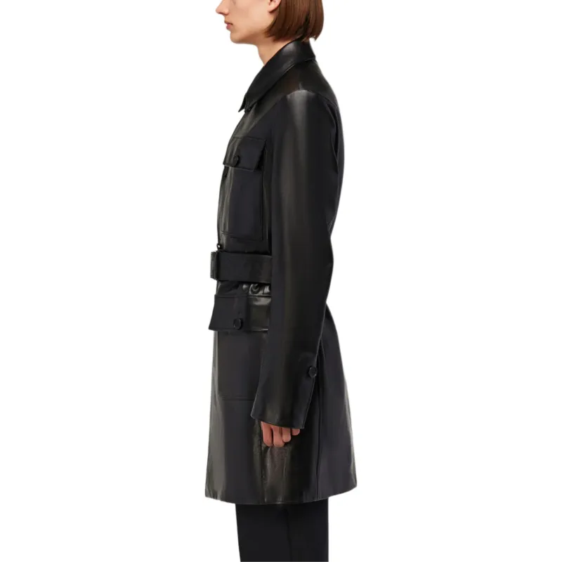 FERRAGAMO Leather Jacket Men's Black-3