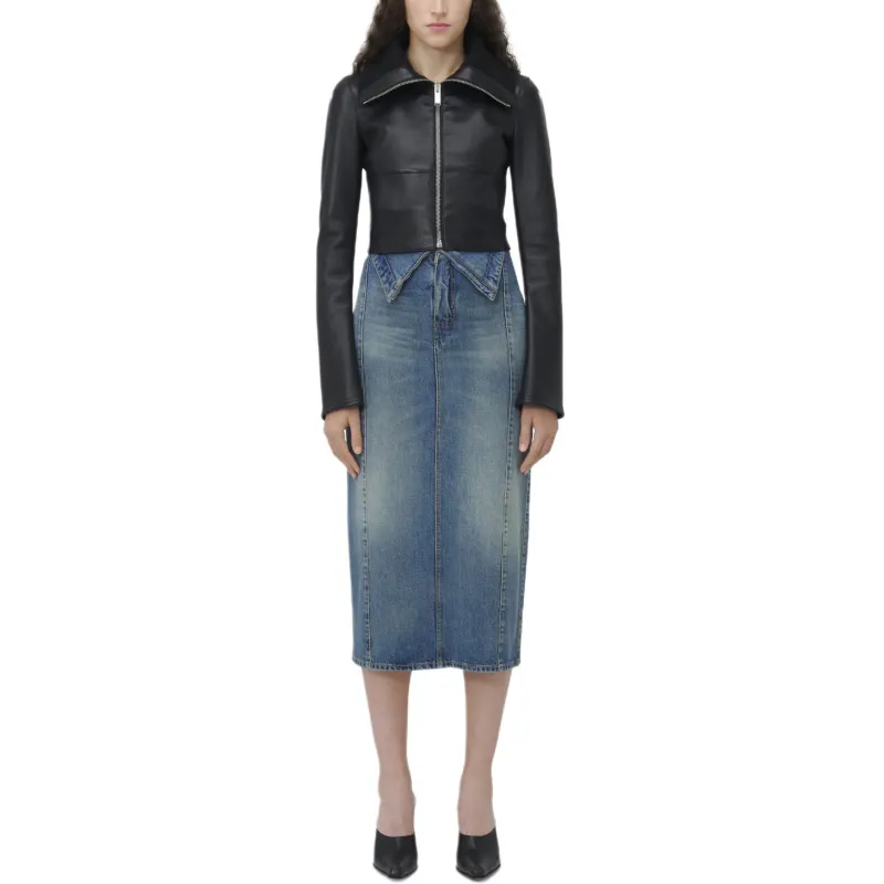 Alexander McQueen Folded Collar Leather Jacket-1