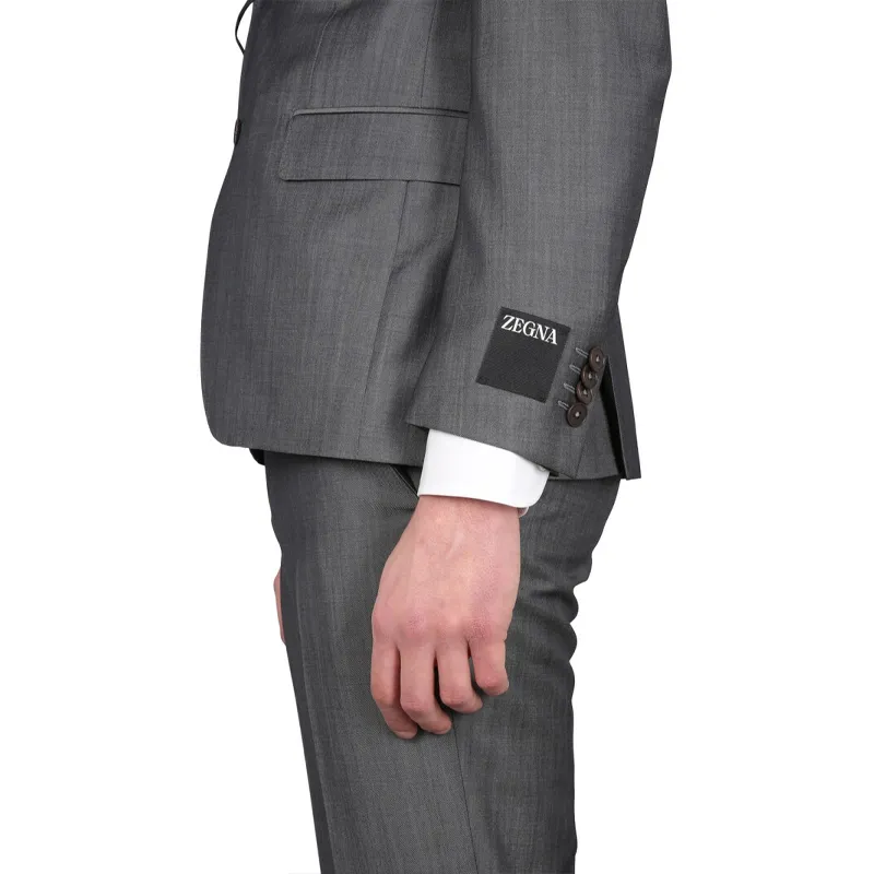 Zegna Single Breasted Cropped Leg Tailored Suit-3