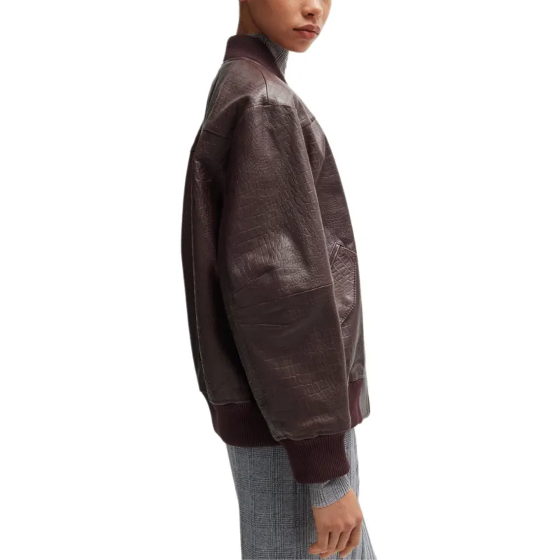 HUGO BOSS Croc-embossed Bomber Jacket-3