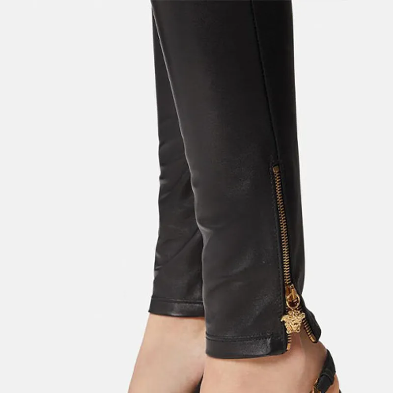 VERSACE Leather Leggings 'Black'-2