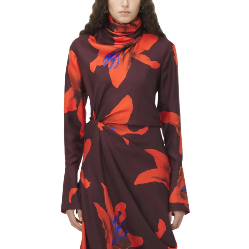 Alexander McQueen Floral Printed Gathered Detail Dress-5