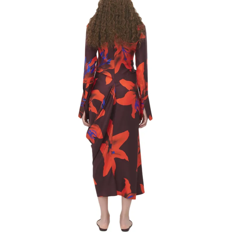 Alexander McQueen Floral Printed Gathered Detail Dress-2
