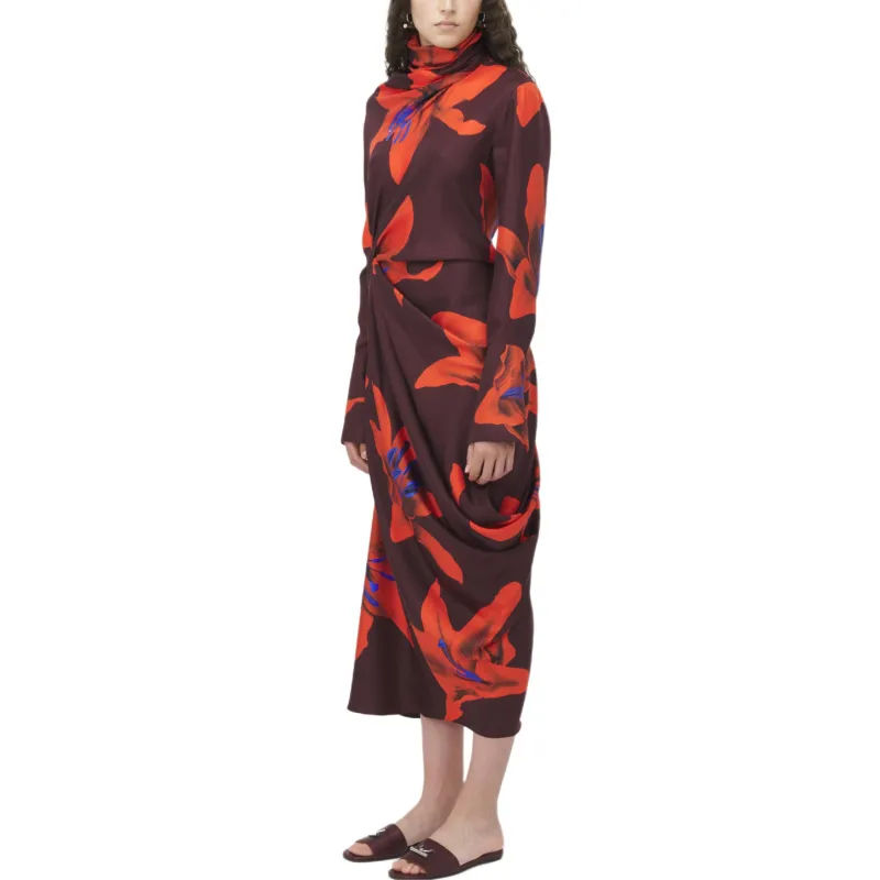 Alexander McQueen Floral Printed Gathered Detail Dress-4