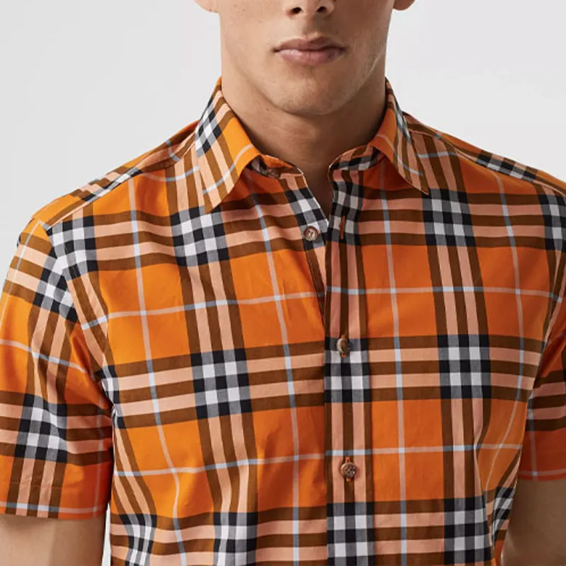 Burberry Shirts Men Orange-4