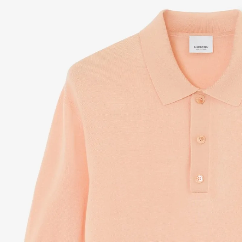 Burberry SS23 Polo Shirt Men's Peach Pink-4