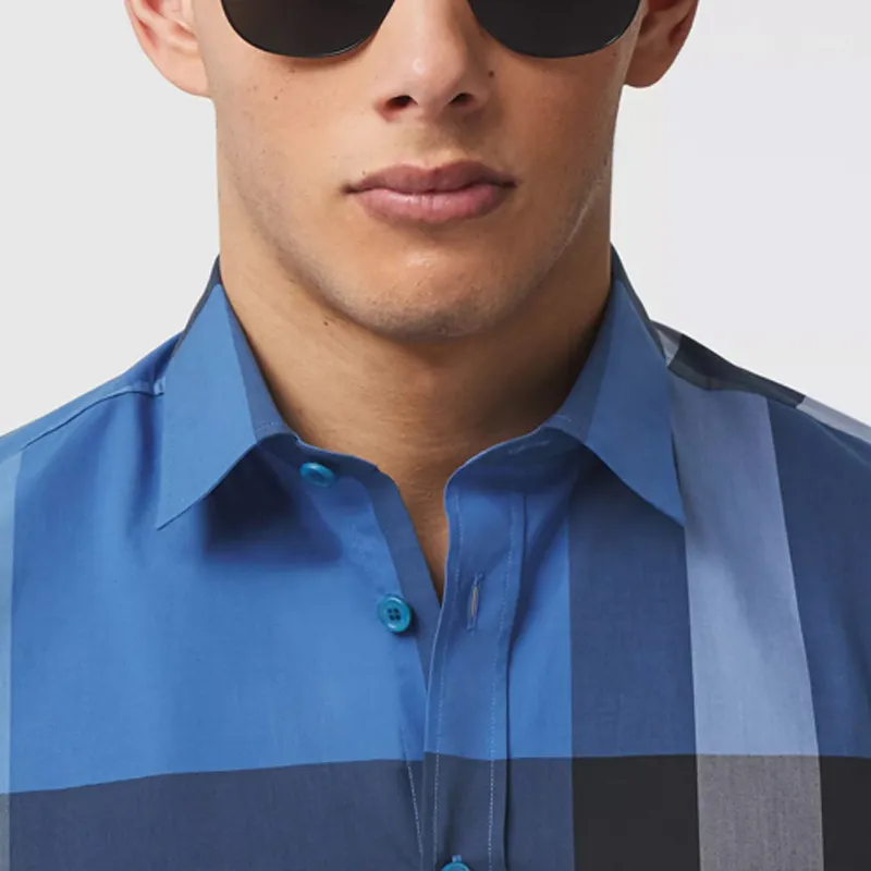 Burberry Shirt Men's Dark Sky Blue-4