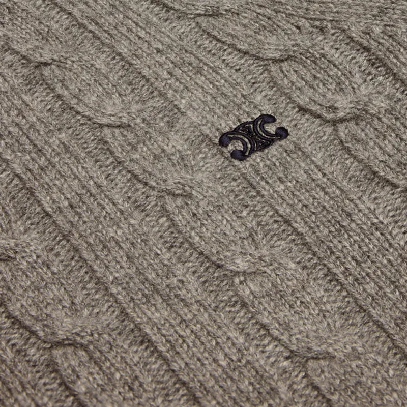 CELINE Triomphe Sweater In Cable knit Cashmere-5