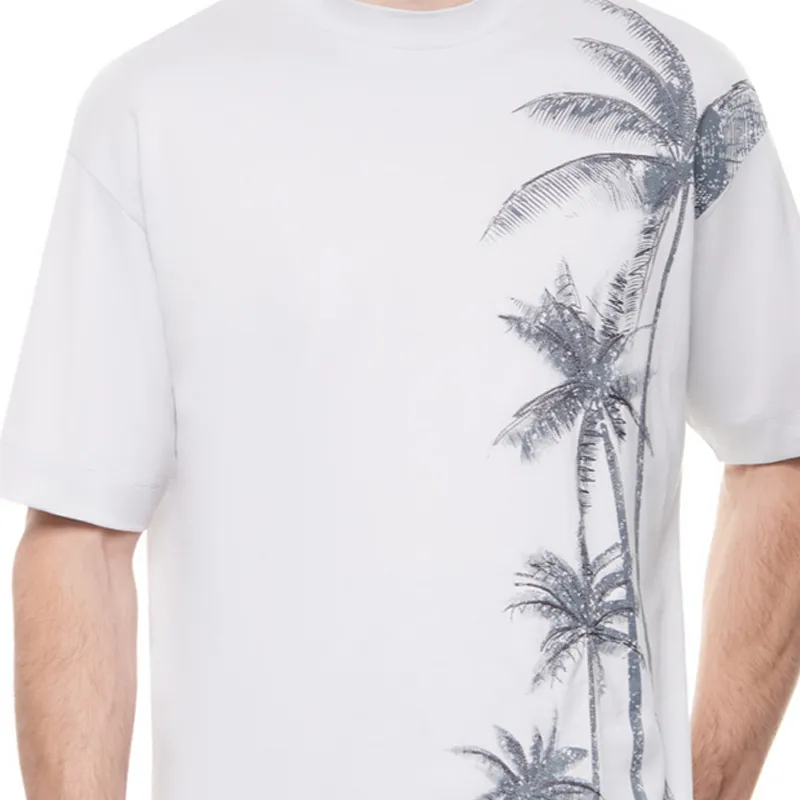 EMPORIO ARMANI Palm Tree print Cotton T shirt-4