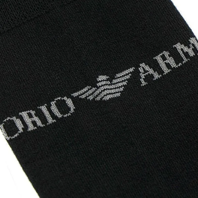 EMPORIO ARMANI SS23 Knee High Socks Women's Black-1