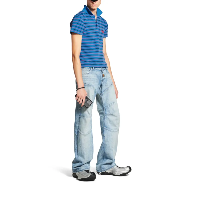 Balenciaga SS25 LAUREL CLASSIC Polo Shirt Regular Fit Unisex Blue-7