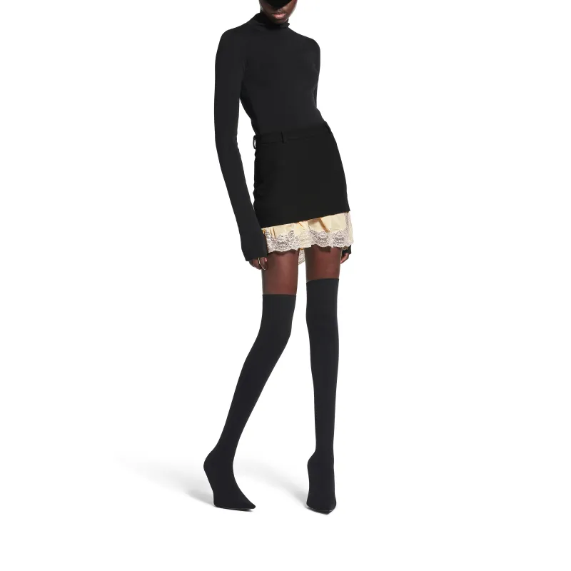 Balenciaga Lingerie Mini Skirt 'Black'-5