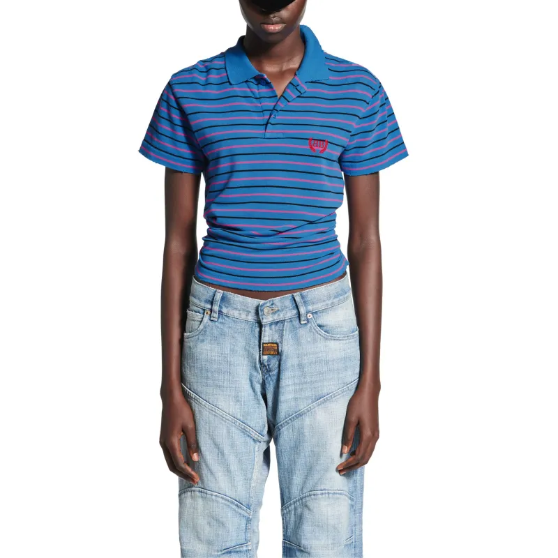 Balenciaga SS25 LAUREL CLASSIC Polo Shirt Regular Fit Unisex Blue-2
