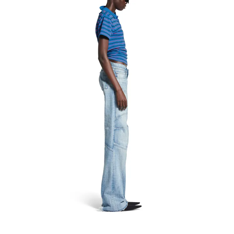 Balenciaga SS25 LAUREL CLASSIC Polo Shirt Regular Fit Unisex Blue-6