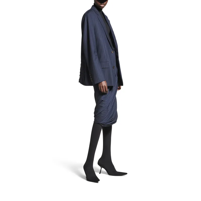 Balenciaga Jackets Coats Regular Fit Women's Dark Marine Blue-5