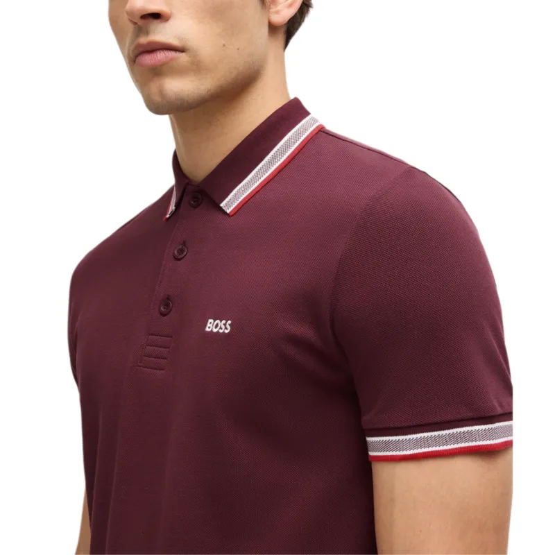 HUGO BOSS Polo Shirt Men's Dark Red-4