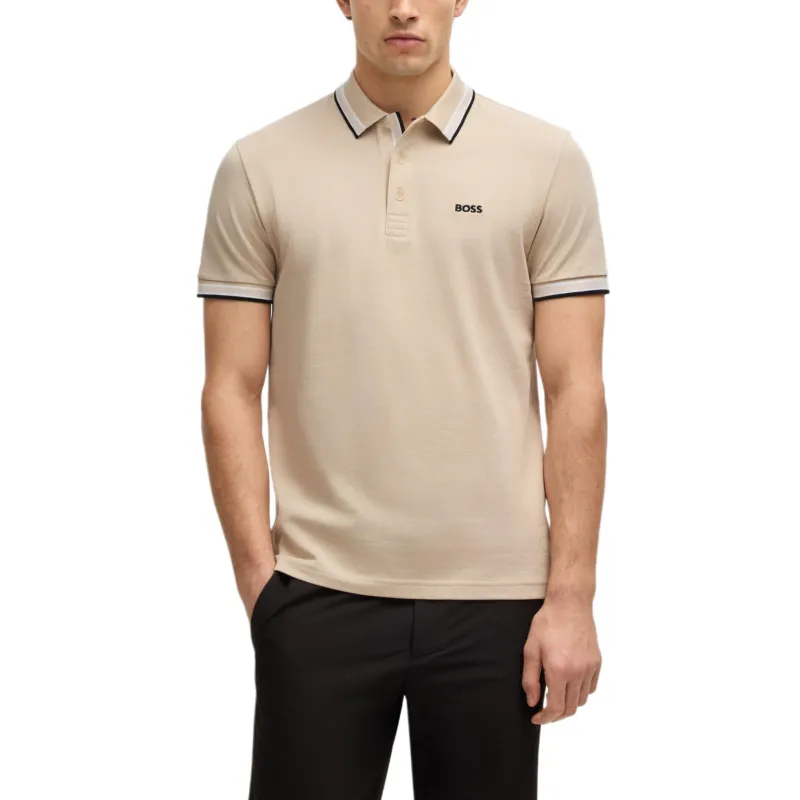 HUGO BOSS Polo Shirts Men Light Beige-1