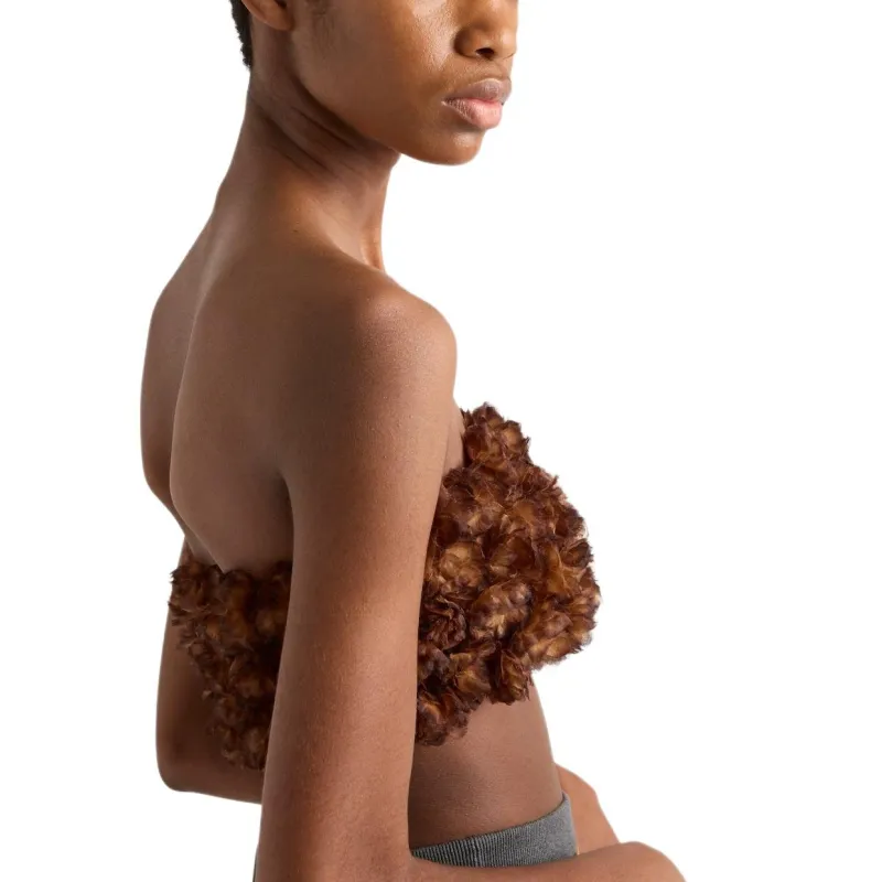 PRADA Strapless Top Women's Relief Beige-3