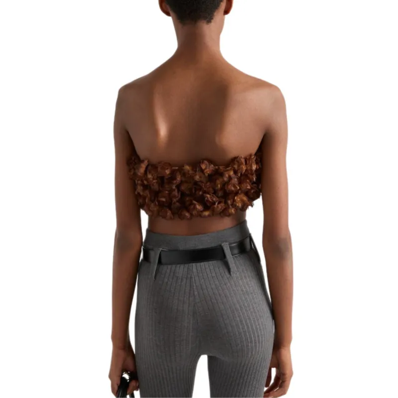 PRADA Strapless Top Women's Relief Beige-2