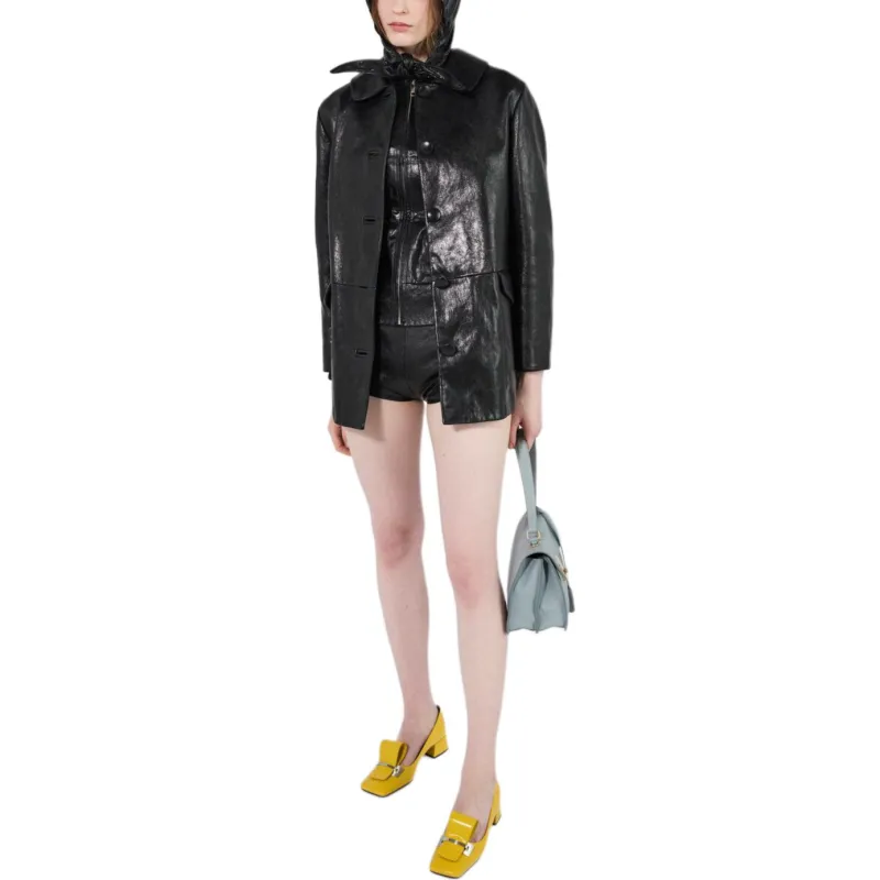 PRADA Button up Leather Jacket-3