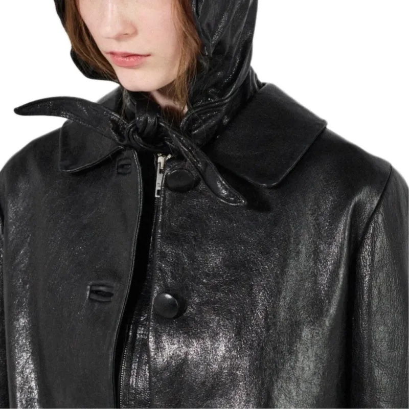 PRADA Button up Leather Jacket-4