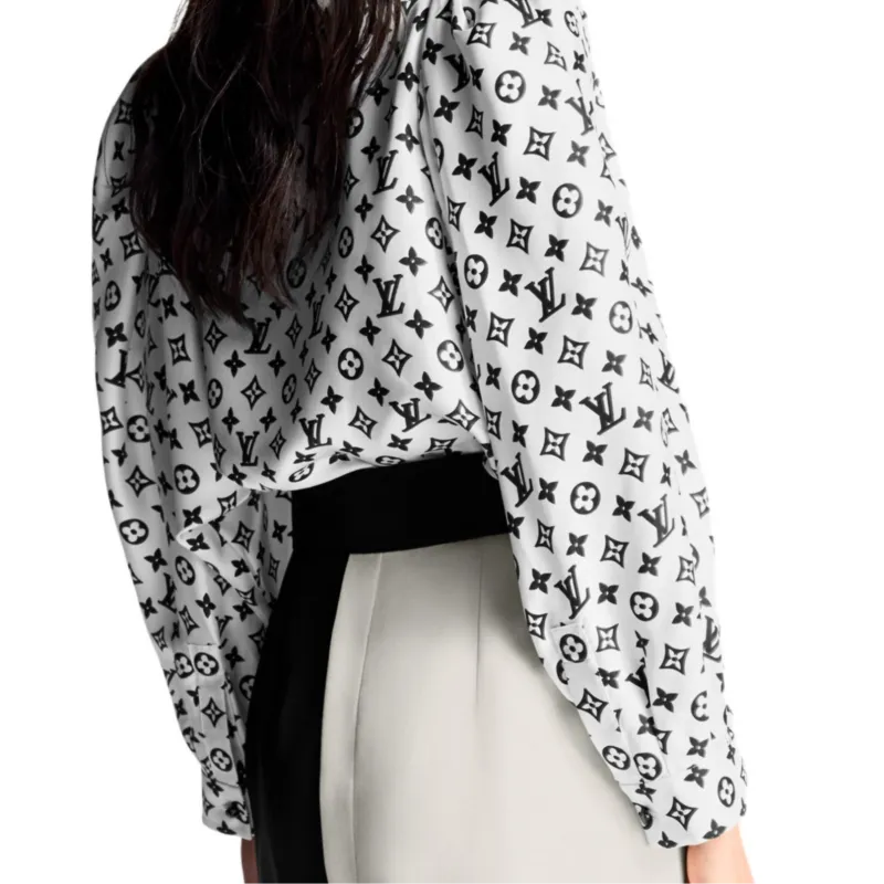 LOUIS VUITTON 3D Monogram Puff Sleeve Blouse-4