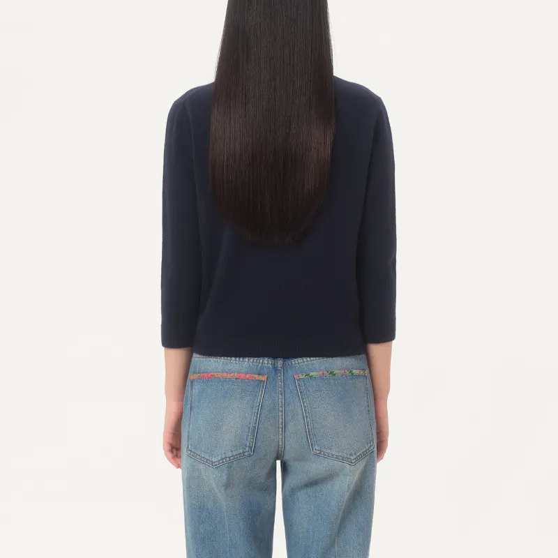 Valentino SS25 Sweater Women's Marine Blue-3