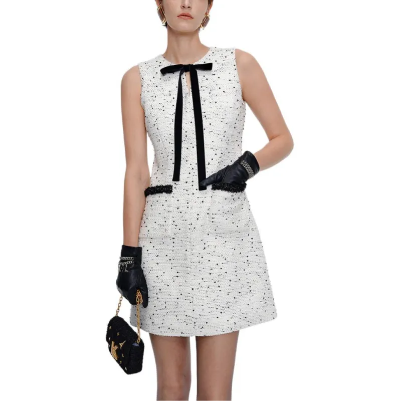 KARL LAGERFELD SS25 Sleeveless Dress Women's White-1