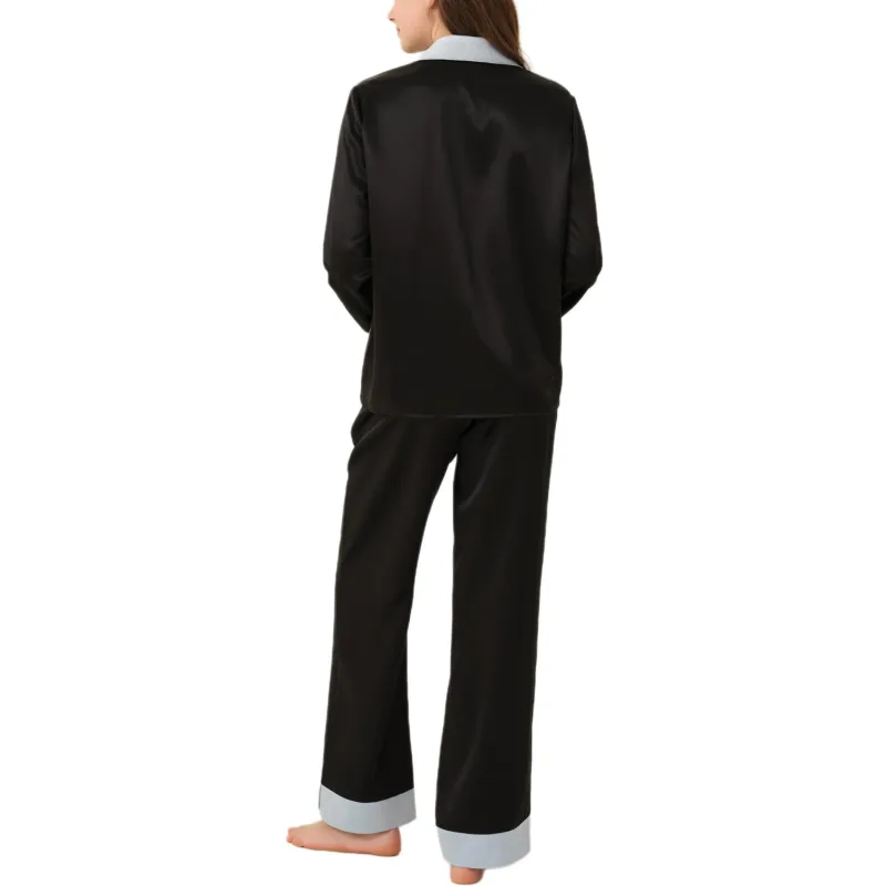 SILKY MIRACLE SS25 Pajama Set Women's Sparkling Black & Light Blue-2
