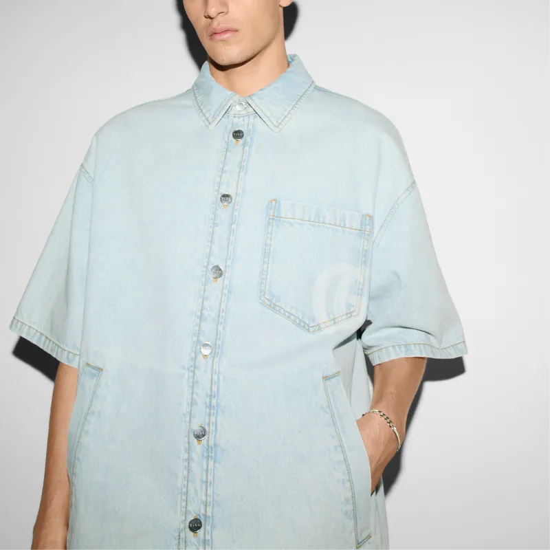 GUCCI FW25 Lido Collection Shirt Men's Light Blue-5