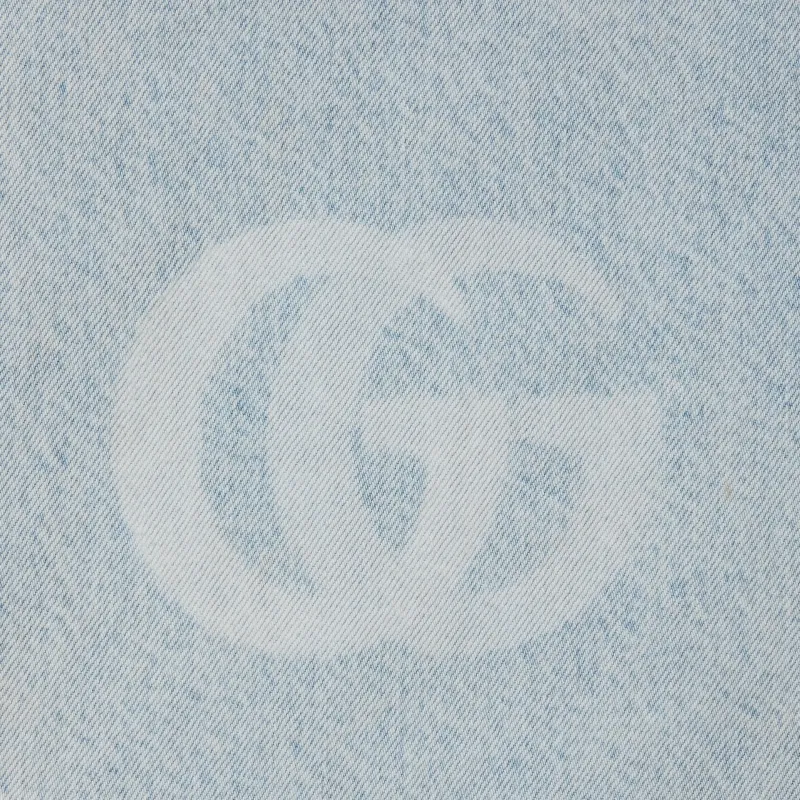 GUCCI FW25 Lido Collection Denim Shorts Men's Light Blue-7