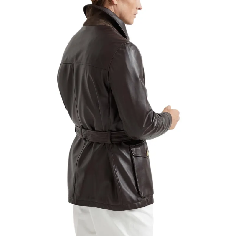Brunello Cucinelli Leather Parka Jacket-2