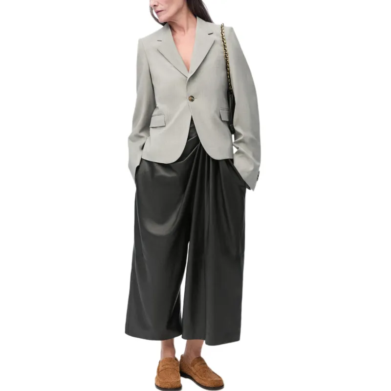 LOEWE SS25 Leather Pants Women's Black-1