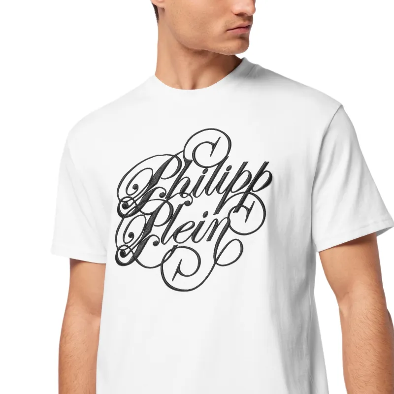PHILIPP PLEIN Coursive embroidered T shirt-4