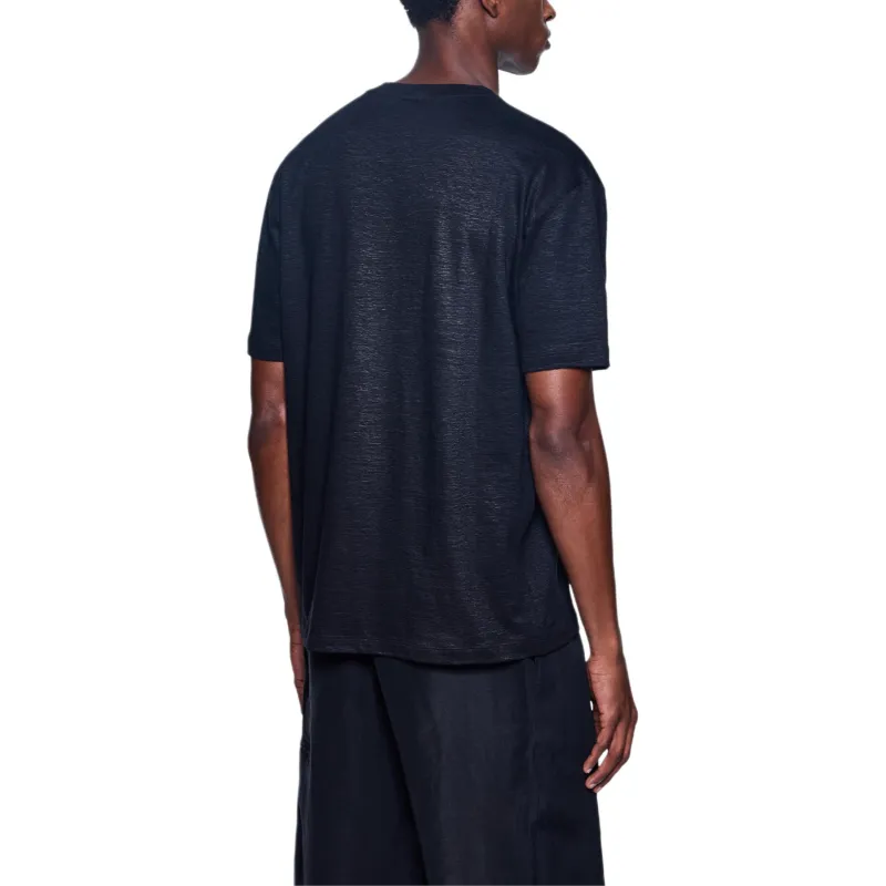 Emporio Armani Stretch linen Crew neck T shirt-2