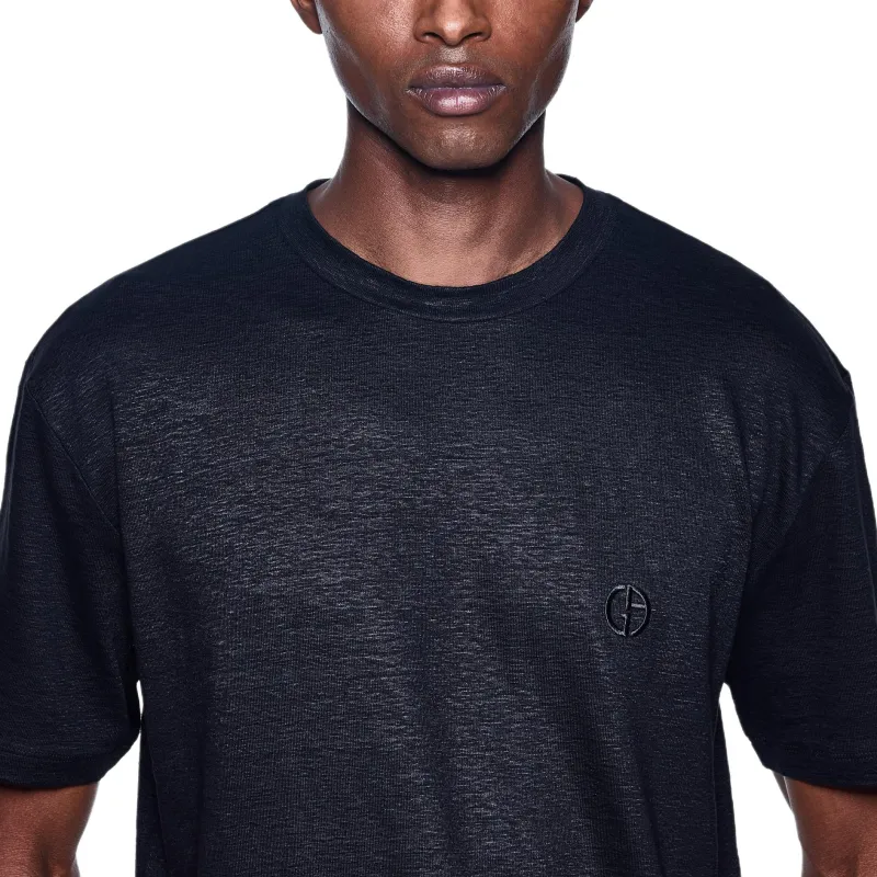 Emporio Armani Stretch linen Crew neck T shirt-4