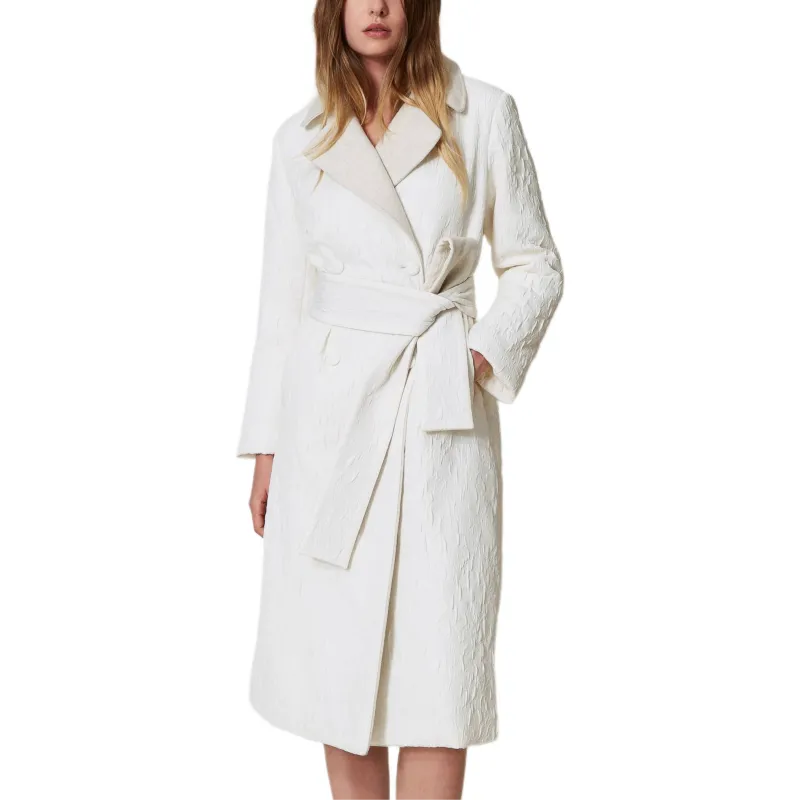 Twinset Embossed Double breasted Coat-1