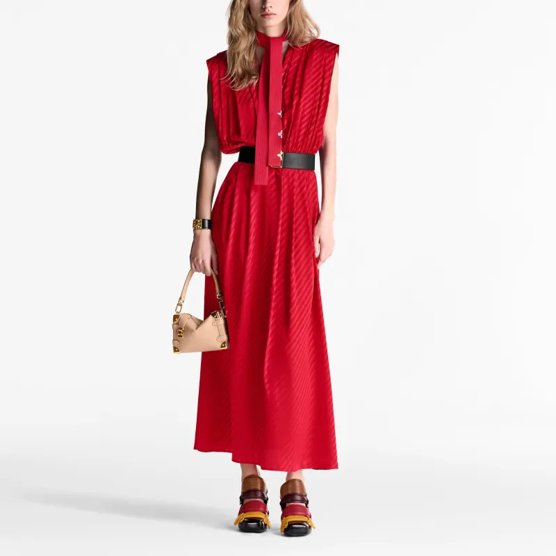 LOUIS VUITTON Striped Lavallière Dress-1