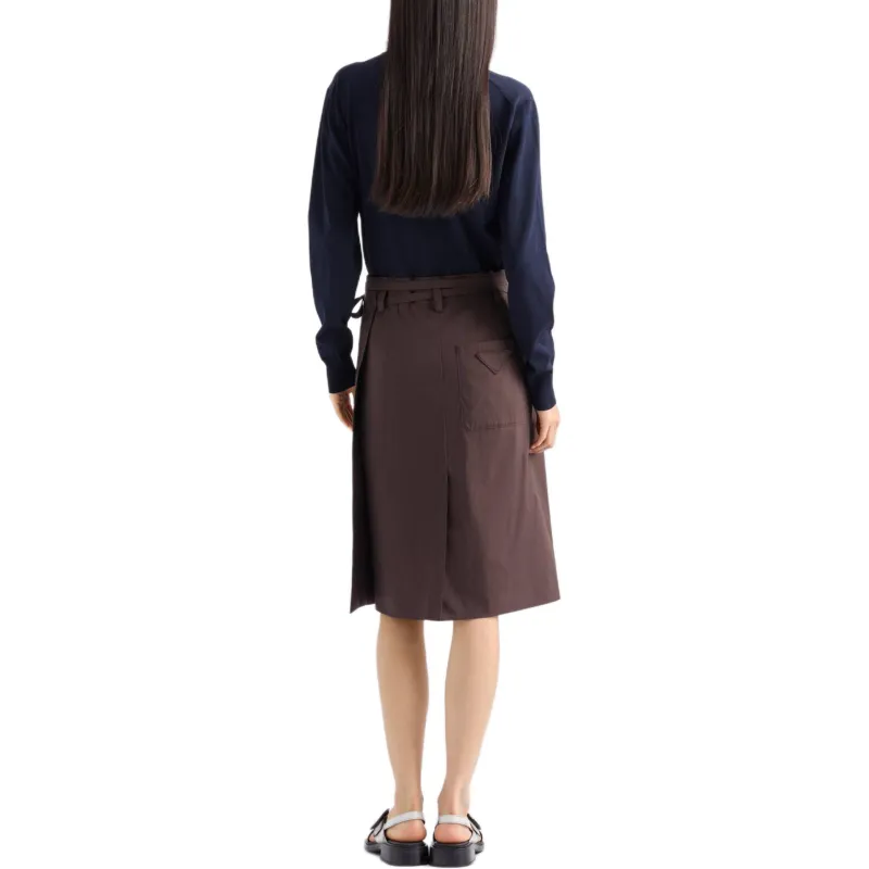 PRADA SS25 Casual Long Skirt Women's Ebony-2