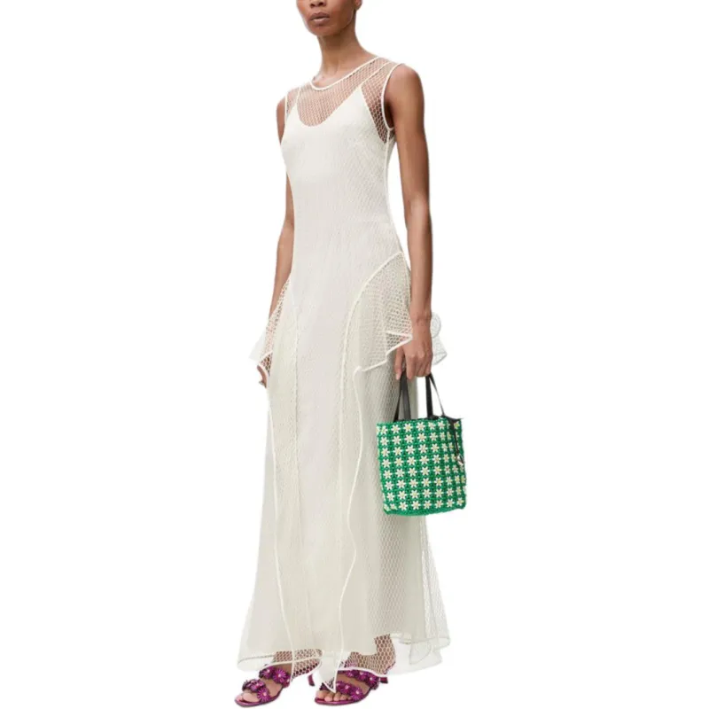 LOEWE SS25 Sleeveless Dress Women's White-1