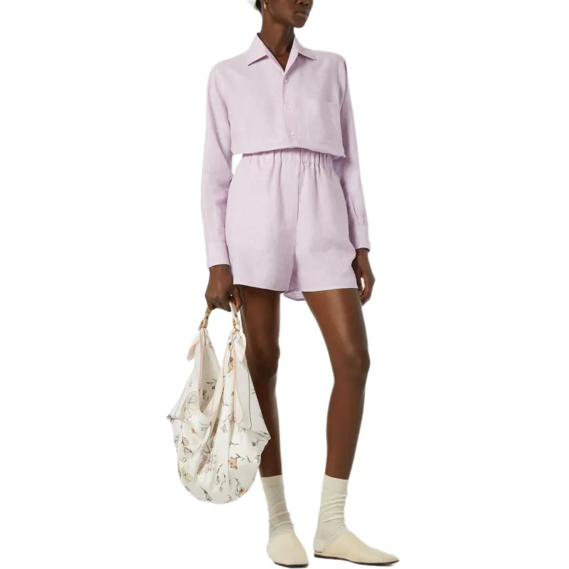 Loro Piana SS25 Angelo Casual Shorts Women's Slate Light Purple-3