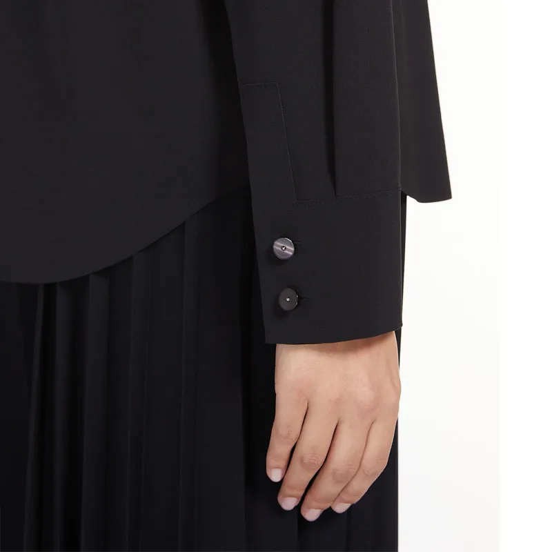 MaxMara Urbano Collection Technical Jersey Shirt Women's Black-4