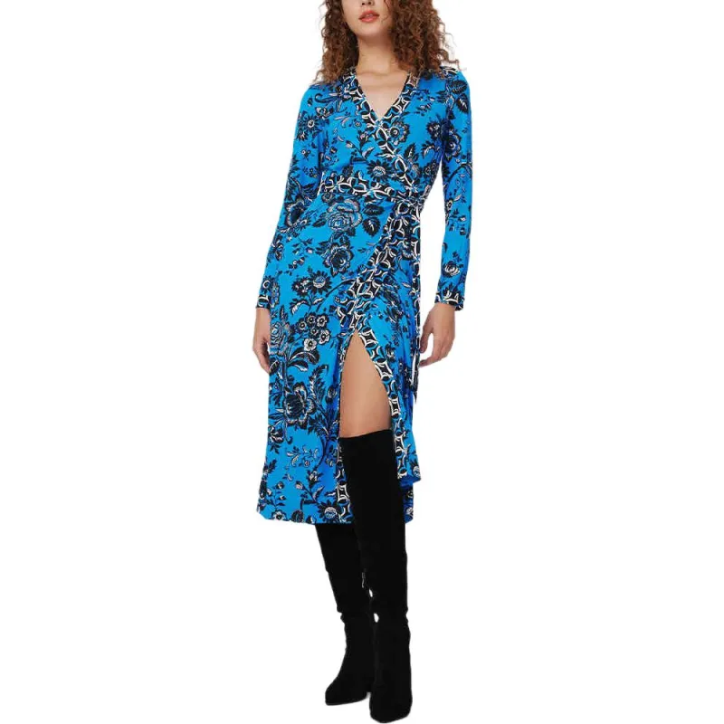 Diane Von Furstenberg Long Sleeved Dress Women's Blue-2