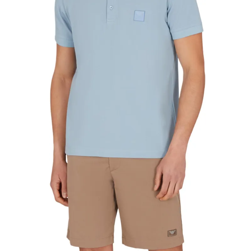 EMPORIO ARMANI SS25 Polo Shirt Men's Sky Blue-2