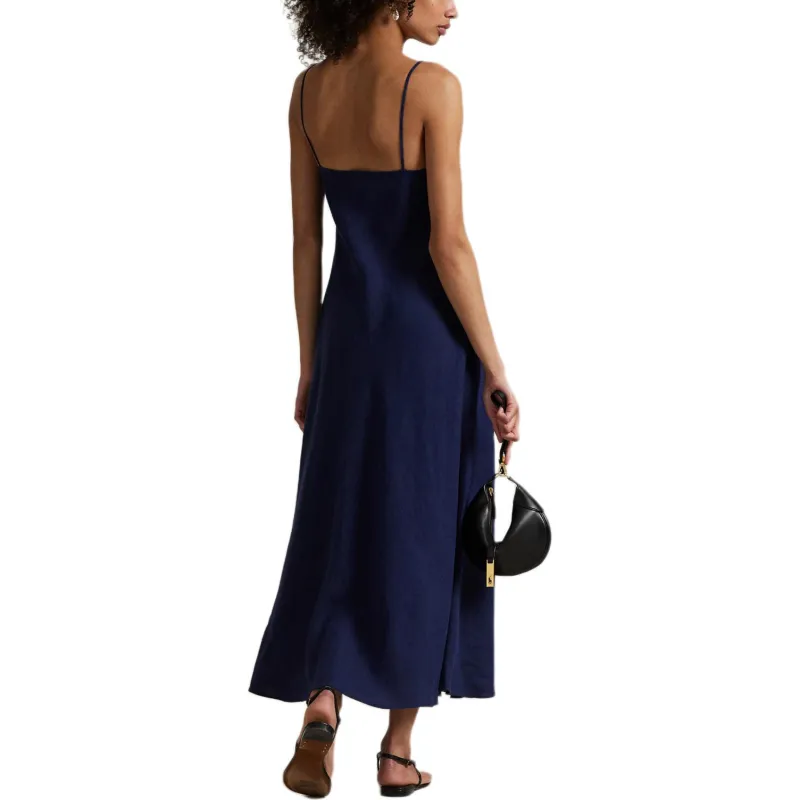 Polo Ralph Lauren SS25 Slip Dress Women's Marine Blue-2