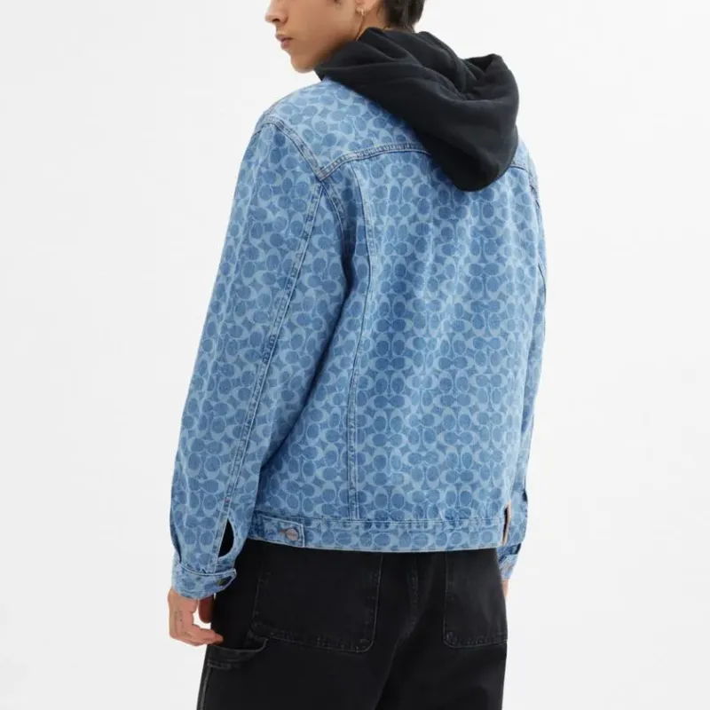 COACH SS25 Denim Jacket Men's Washed Blue-2